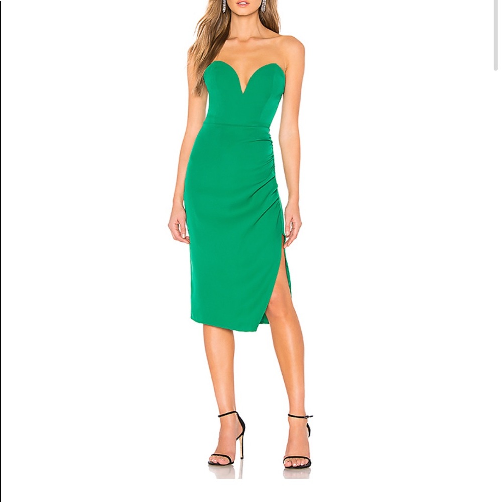 Green sweetheart strapless dress